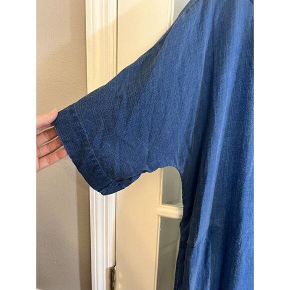 Pure J Jill Indigo Lagenlook Oversized  Dress Womens M Tencel Lyocell.       O - Picture 2 of 6
